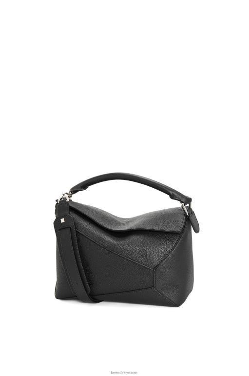 Loewe damarlı dana derisinden yapboz kenarlı çanta 02600540 erkekler siyah