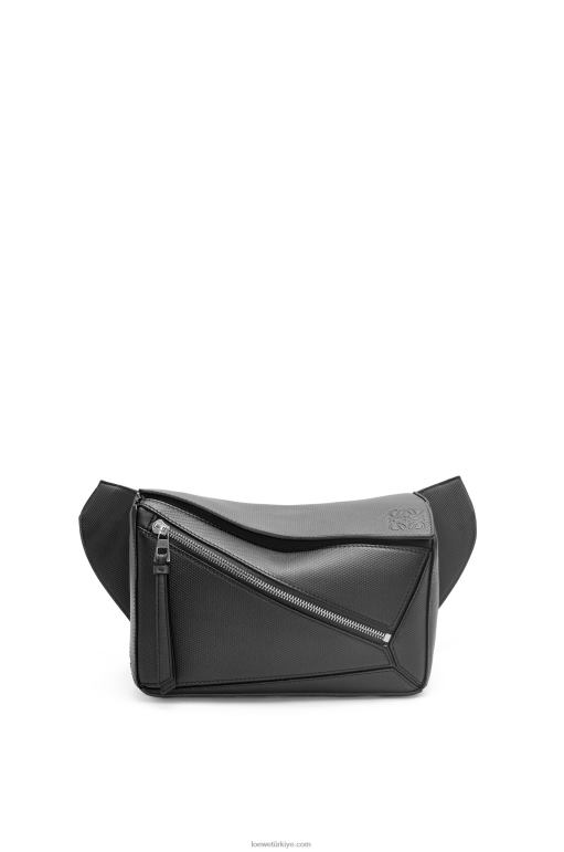 Loewe elmas dana derisinden küçük yapboz çanta 02600566 erkekler siyah