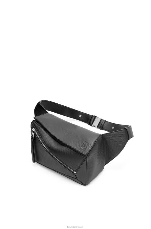 Loewe elmas dana derisinden küçük yapboz çanta 02600566 erkekler siyah