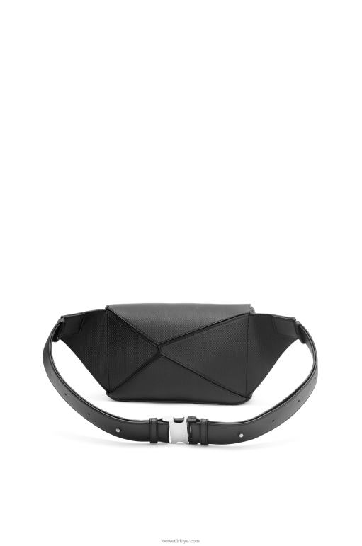 Loewe elmas dana derisinden küçük yapboz çanta 02600566 erkekler siyah