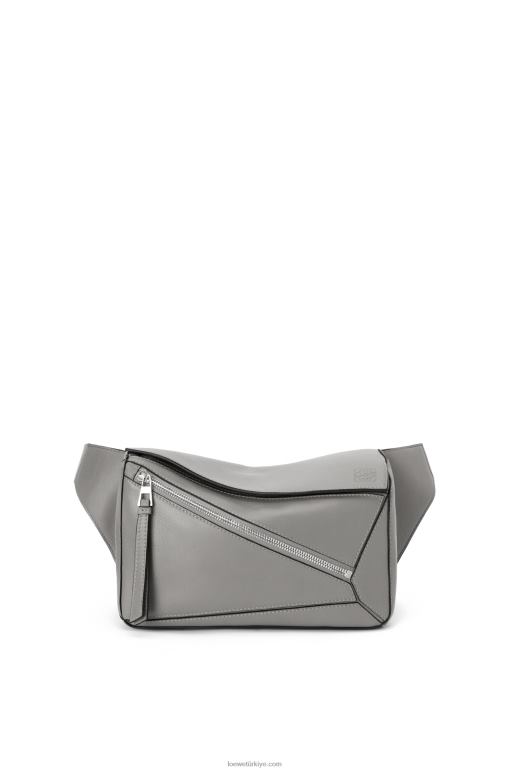 Loewe klasik dana derisinden küçük yapboz çanta 02600565 erkekler asfalt grisi