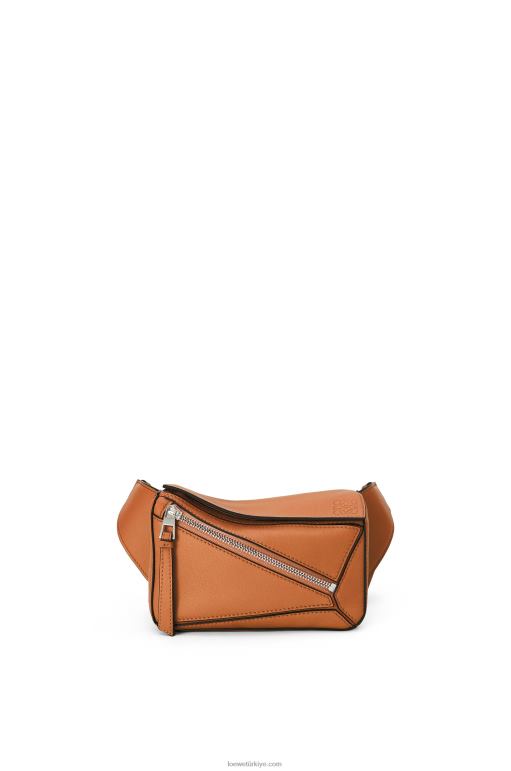 Loewe klasik dana derisinden mini puzzle bumbag 02600278 erkekler bronzlaşmak