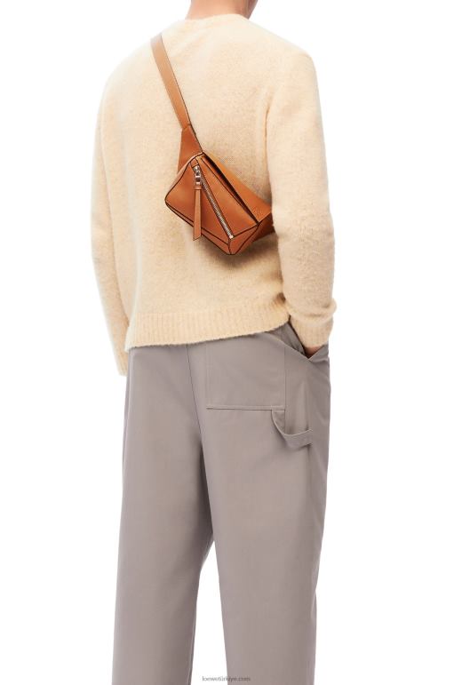 Loewe klasik dana derisinden mini puzzle bumbag 02600278 erkekler bronzlaşmak