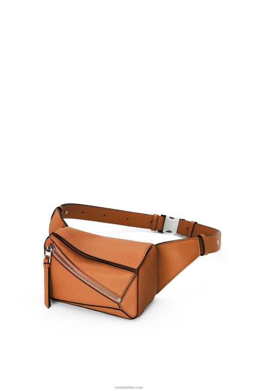 Loewe klasik dana derisinden mini puzzle bumbag 02600278 erkekler bronzlaşmak
