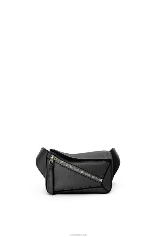 Loewe klasik dana derisinden mini puzzle bumbag 02600279 erkekler siyah