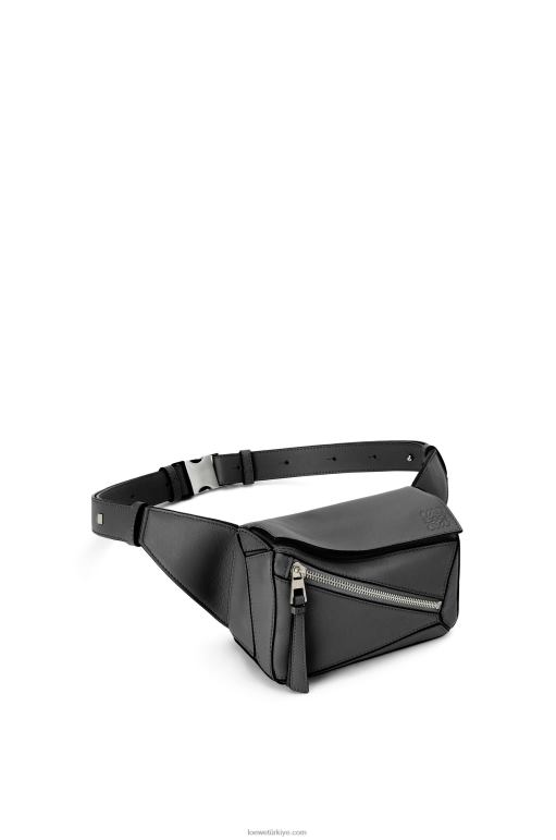 Loewe klasik dana derisinden mini puzzle bumbag 02600279 erkekler siyah