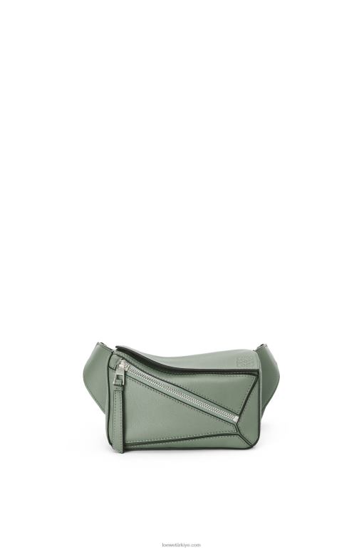 Loewe klasik dana derisinden mini puzzle bumbag 02600298 erkekler kara adaçayı