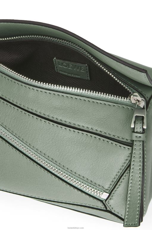 Loewe klasik dana derisinden mini puzzle bumbag 02600298 erkekler kara adaçayı