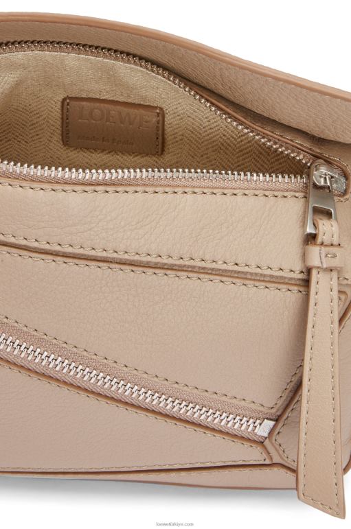 Loewe klasik dana derisinden mini puzzle bumbag 02600548 erkekler kum