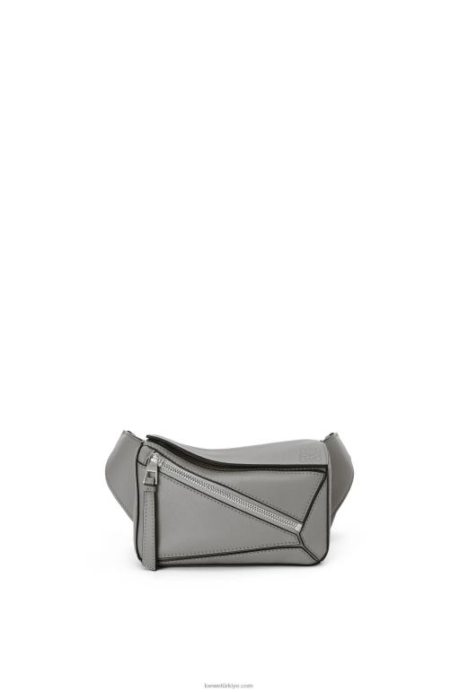Loewe klasik dana derisinden mini puzzle bumbag 02600570 erkekler asfalt grisi