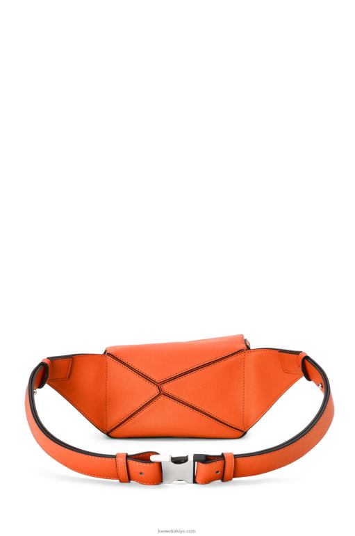 Loewe klasik dana derisinden mini puzzle bumbag 02600571 erkekler turuncu