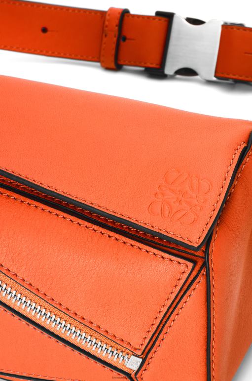 Loewe klasik dana derisinden mini puzzle bumbag 02600571 erkekler turuncu