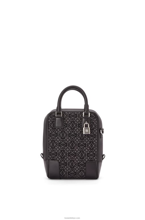 Loewe anagram jakarlı ve dana derisinde amazona 15 02600147 erkekler antrasit/siyah