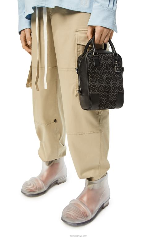 Loewe anagram jakarlı ve dana derisinde amazona 15 02600147 erkekler antrasit/siyah