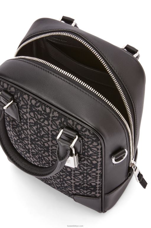 Loewe anagram jakarlı ve dana derisinde amazona 15 02600147 erkekler antrasit/siyah