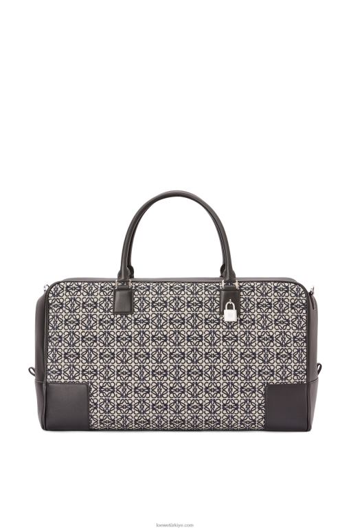Loewe anagram jakarlı ve dana derisinden amazona 44 çanta 02600149 erkekler lacivert/siyah