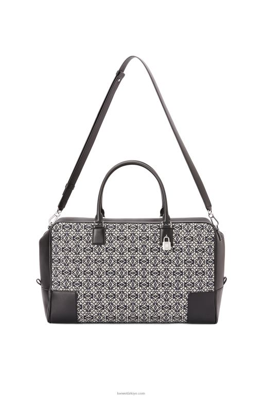 Loewe anagram jakarlı ve dana derisinden amazona 44 çanta 02600149 erkekler lacivert/siyah
