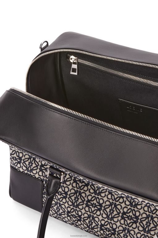 Loewe anagram jakarlı ve dana derisinden amazona 44 çanta 02600149 erkekler lacivert/siyah