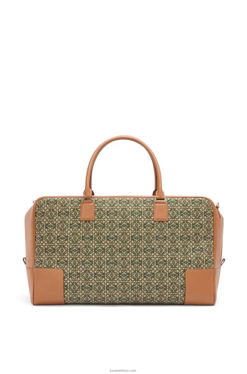 Loewe anagram jakarlı ve dana derisinden amazona 44 çanta 02600161 erkekler haki yeşili/ten rengi