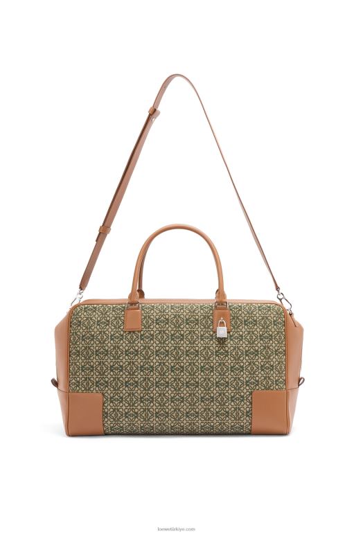 Loewe anagram jakarlı ve dana derisinden amazona 44 çanta 02600161 erkekler haki yeşili/ten rengi