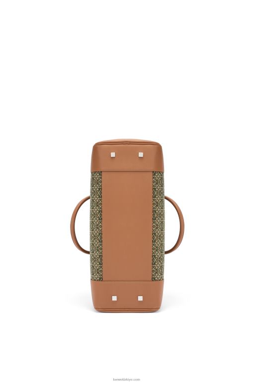 Loewe anagram jakarlı ve dana derisinden amazona 44 çanta 02600161 erkekler haki yeşili/ten rengi