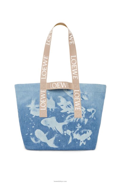 Loewe kotta alışverişçiyi katlamak 0260067 erkekler açık mavi/doğal