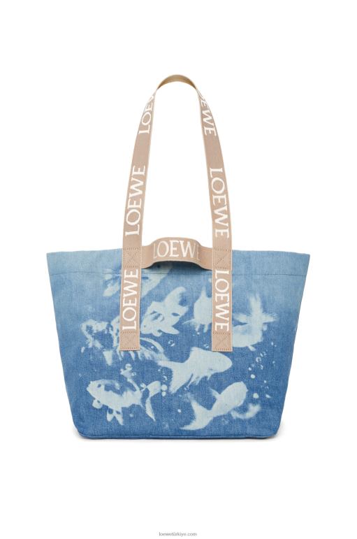 Loewe kotta alışverişçiyi katlamak 0260067 erkekler açık mavi/doğal