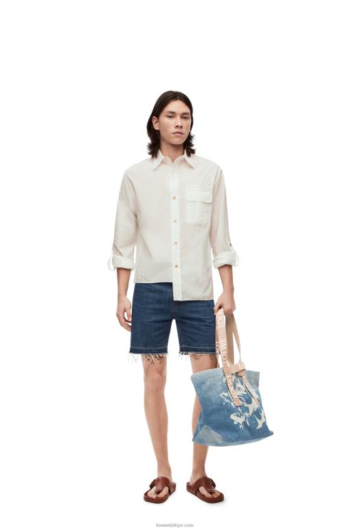Loewe kotta alışverişçiyi katlamak 0260067 erkekler açık mavi/doğal