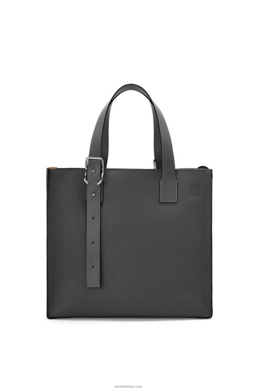 Loewe yumuşak damarlı dana derisinden tokalı fermuarlı tote 02600179 erkekler siyah