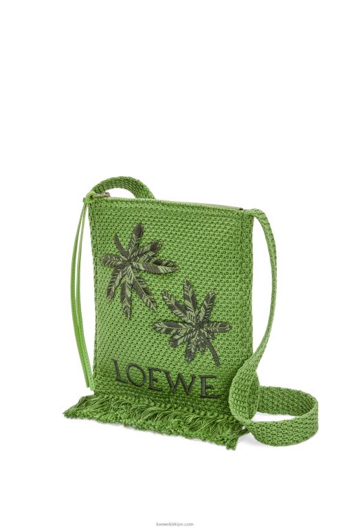 Loewe Organik pamuktan püsküllü çapraz askılı çanta 02600231 erkekler yeşil