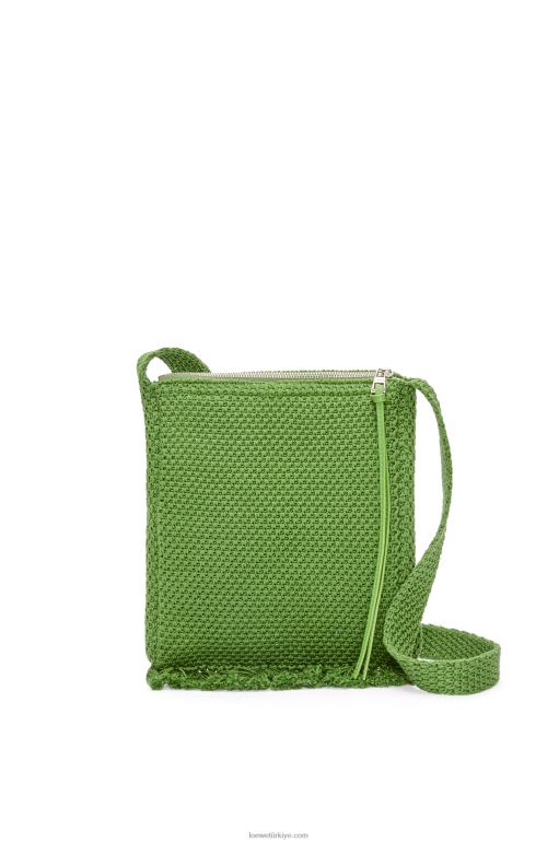 Loewe Organik pamuktan püsküllü çapraz askılı çanta 02600231 erkekler yeşil