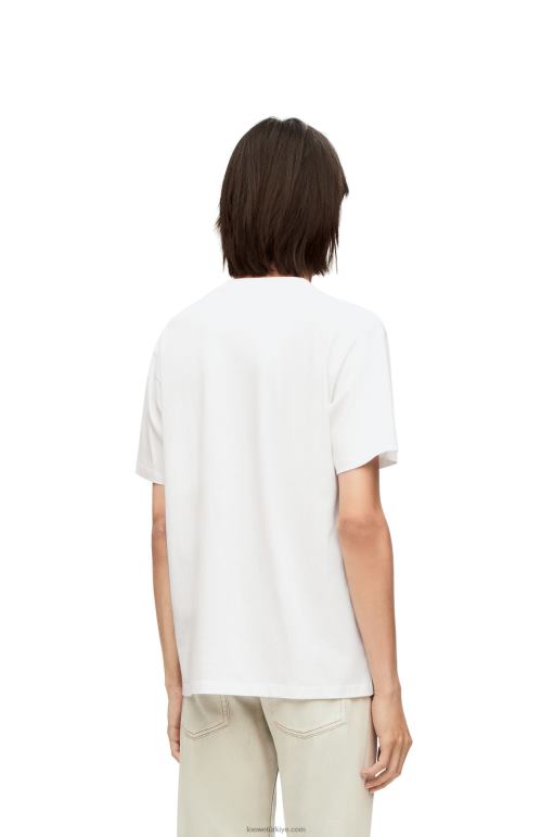 Loewe calcifer pamuklu cepli t-shirt 02600828 erkekler beyaz