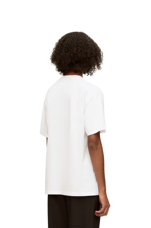Loewe calcifer pamuklu cepli t-shirt 02600828 erkekler beyaz