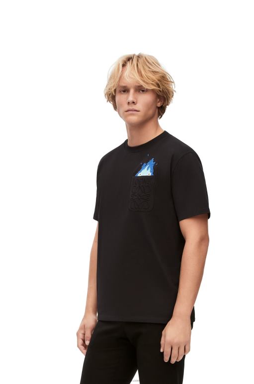 Loewe calcifer pamuklu cepli t-shirt 02600829 erkekler siyah
