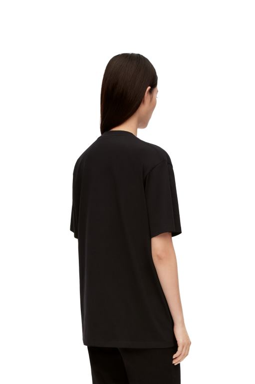 Loewe calcifer pamuklu cepli t-shirt 02600829 erkekler siyah