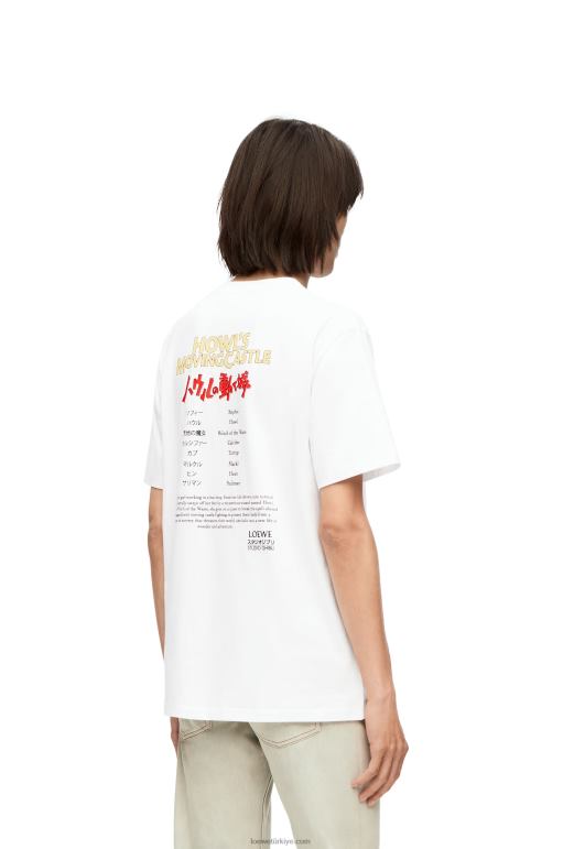 Loewe heen, markl ve şalgam başlı pamuklu tişört 02600831 erkekler beyaz