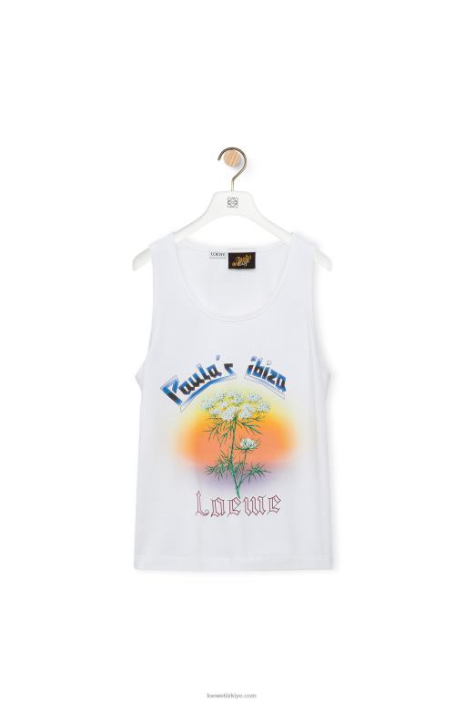 Loewe pamuklu rezene atlet 02600782 erkekler beyaz/çok renkli