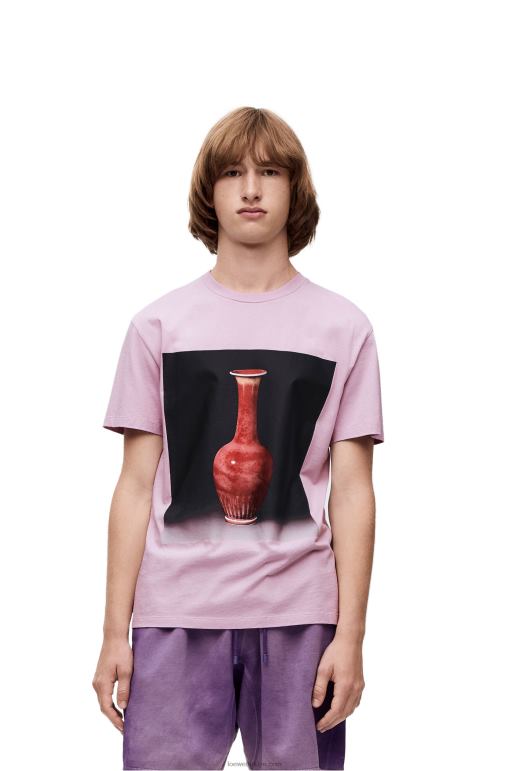 Loewe pamuklu seramik baskılı tişört 02600819 erkekler leylak