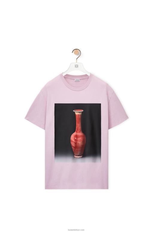 Loewe pamuklu seramik baskılı tişört 02600819 erkekler leylak