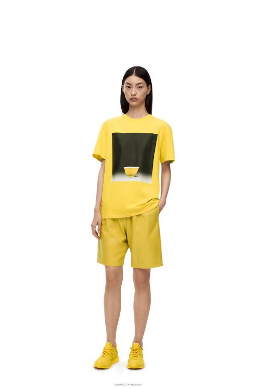 Loewe pamuklu seramik baskılı tişört 02600822 erkekler sarı