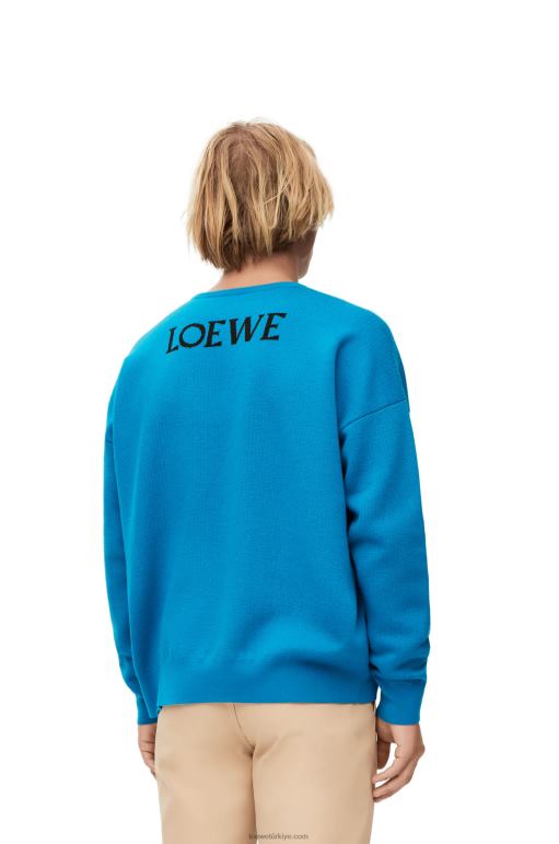 Loewe şalgam başlı yün kazak 026001026 erkekler gök mavisi