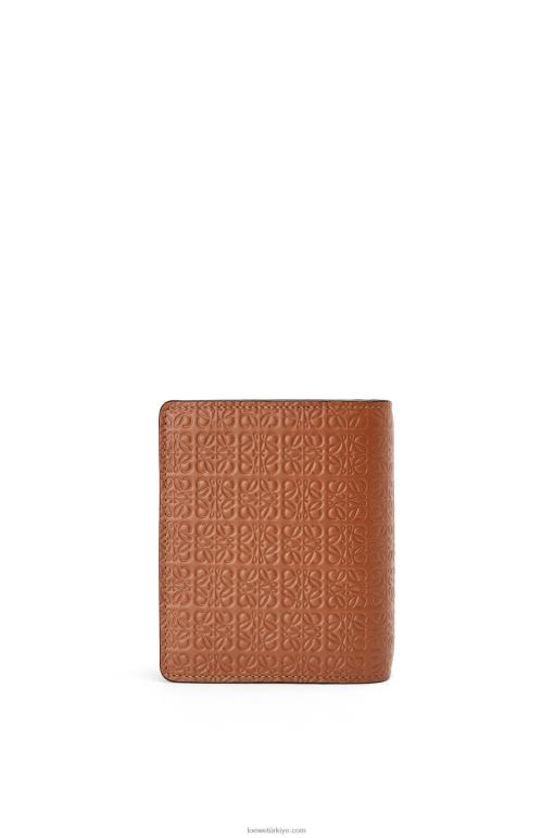 Loewe Kabartmalı ipek dana derisinden yinelenen kompakt fermuarlı cüzdan 026001281 kadınlar bronzlaşmak