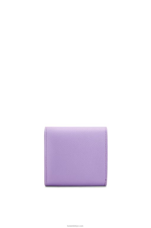 Loewe çakıl taneli dana derisinde anagram kompakt kapaklı cüzdan 026001236 kadınlar açık leylak rengi