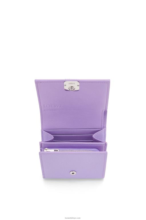 Loewe çakıl taneli dana derisinde anagram kompakt kapaklı cüzdan 026001236 kadınlar açık leylak rengi
