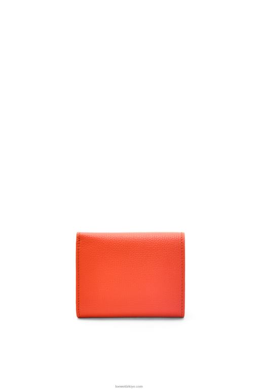 Loewe çakıl taneli dana derisinden anagram üç katlı cüzdan 026001204 kadınlar gündoğumu turuncu