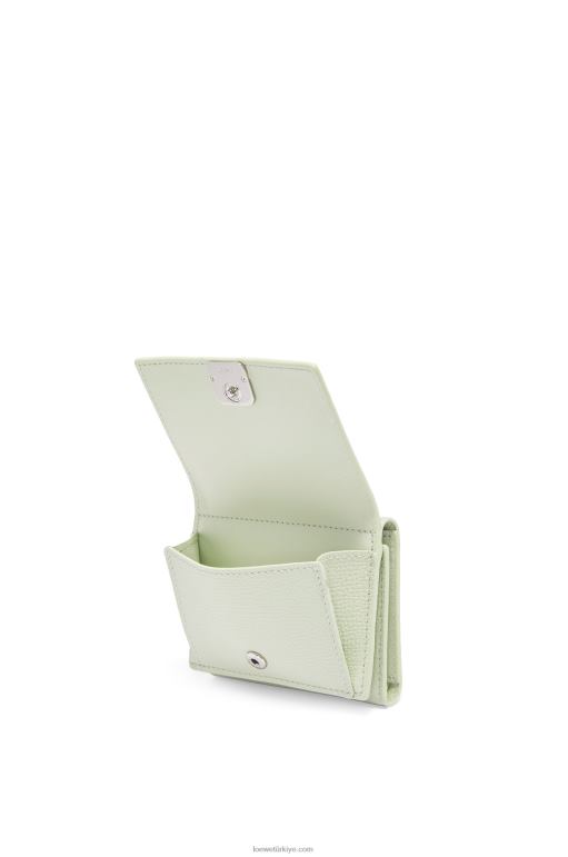 Loewe çakıl taneli dana derisinden anagram üç katlı cüzdan 026001232 kadınlar hafif seladonlar