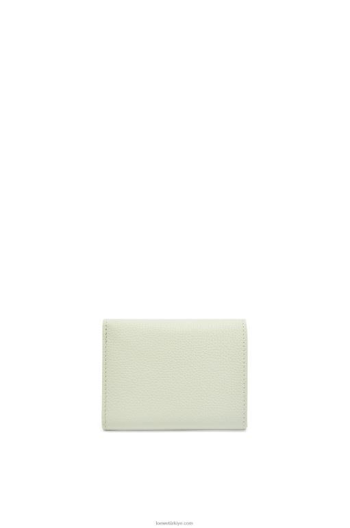 Loewe çakıl taneli dana derisinden anagram üç katlı cüzdan 026001232 kadınlar hafif seladonlar