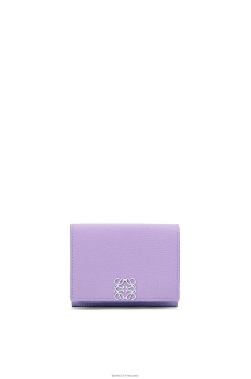 Loewe çakıl taneli dana derisinden anagram üç katlı cüzdan 026001235 kadınlar açık leylak rengi