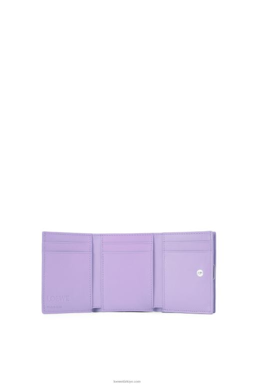 Loewe çakıl taneli dana derisinden anagram üç katlı cüzdan 026001235 kadınlar açık leylak rengi