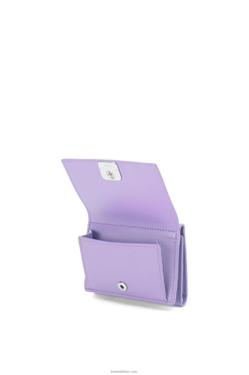 Loewe çakıl taneli dana derisinden anagram üç katlı cüzdan 026001235 kadınlar açık leylak rengi